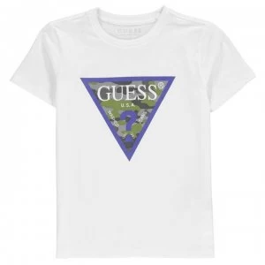 Image of Guess Camo Triangle Tee - White Blue PV02