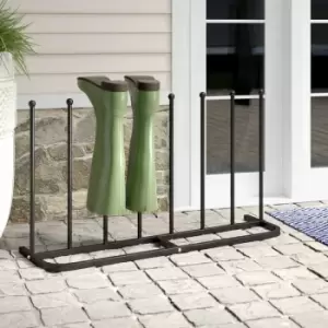 Image of House of Home 4 Pair Black Boot Shoe Welly Stand Storage Organizer - Metal