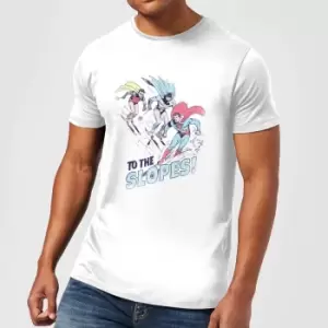 Image of DC To The Slopes! Mens Christmas T-Shirt - White - XXL