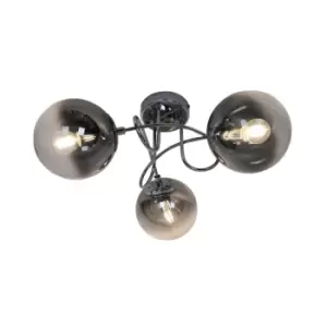 Lixa Multi Arm Semi Flush Ceiling Lamp, Chrome, 3x E14