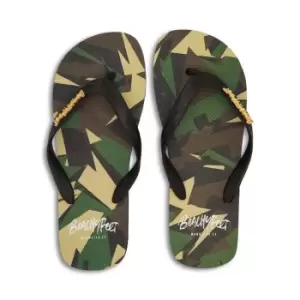 image of BeachyFeet Mens Costal Camo Flip Flops (11 UK-12 UK) (Green)