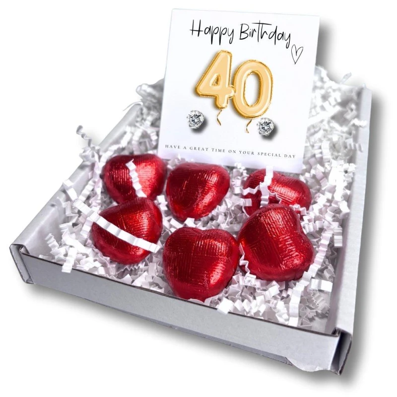 Image of Aye Do Gifts 40th Birthday Mini Gift Hamper - Earrings 8402 Silver female Mini Gift