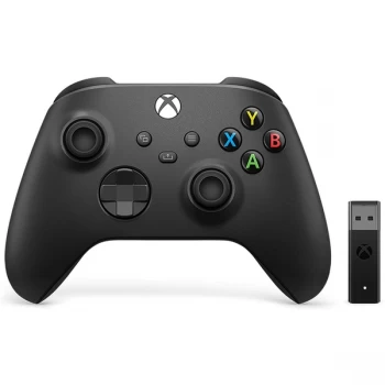 Image of Xbox Wireless Controller Carbon Black + Wireless Adapter for Windows (Xbox Series X/S)