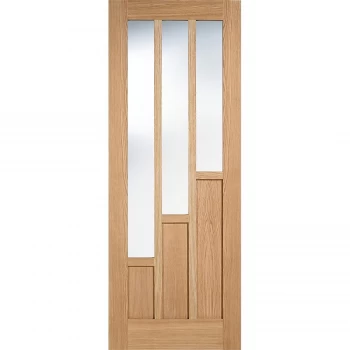 Image of Coventry Internal Glazed Prefinished Oak 3 Panel 3 Lite Door - 762 x 1981mm