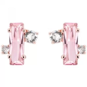 Image of Ted Baker Ladies Rose Gold Plated Bria Crystal Baguette Cluster Stud Earrings