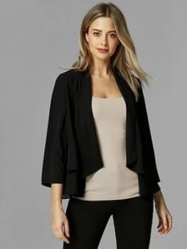 Image of Wallis Petite Waterfall Jacket - Black, Size 16, Women