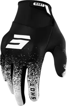 image of Shot Drift Edge Motocross Gloves, black-white, Size 2XL, black-white, Size 2XL