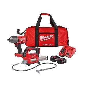 image of Milwaukee Power Tools M18 FPP2AI FUEL Twin Pack 18V 2 x 5.0Ah Li-ion