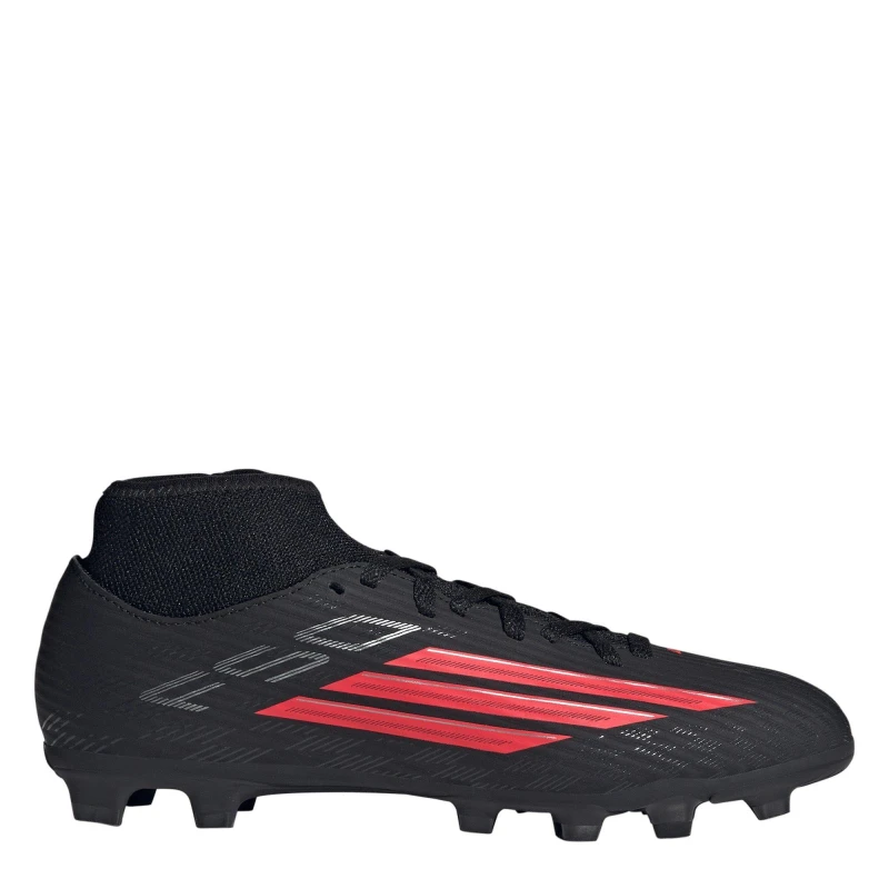 Image of adidas Kids F50 Club Mid Cut F50 Firm Ground Football Boots Black/Red male C10 (28)