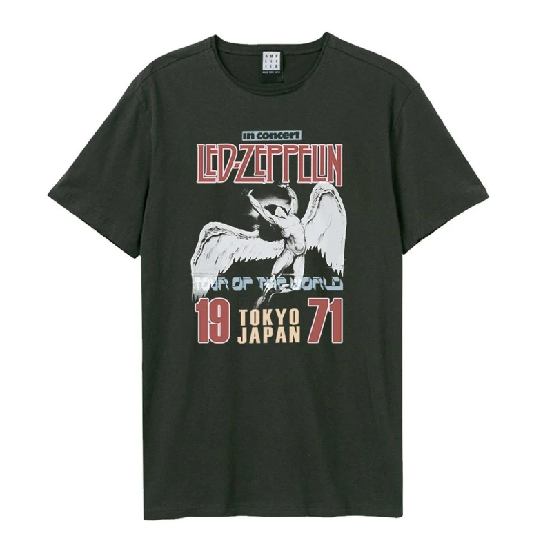 Image of Amplified Amplified Men Tokyo 71 LED Zeppelin T-Shirt in Charcoal Size: Small Charcoal S Male 5063238020177