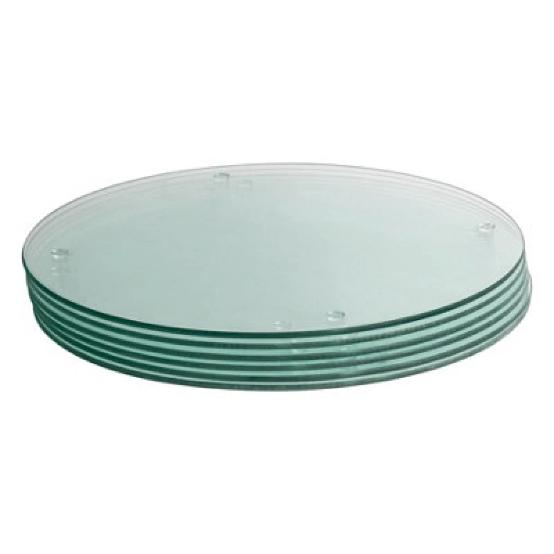 Image of Harbour Housewares 6X Round Glass Placemats - 30Cm - Clear - Dining Table Place Mats Tabletop Protector For Kitchen Worktops