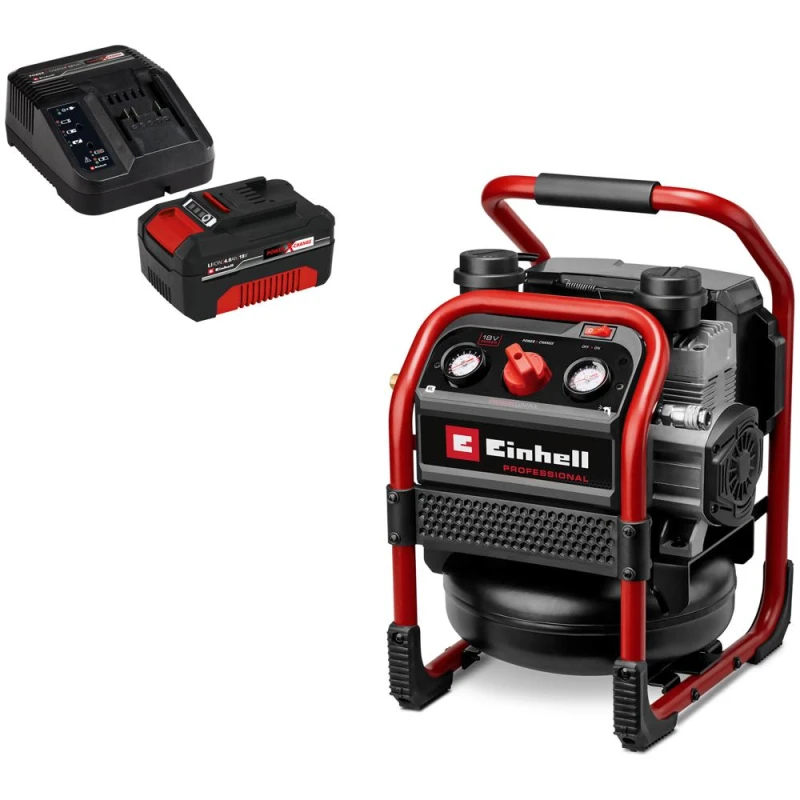 Image of Einhell Professional SILENZZO 18/160 18v Cordless Air Compressor 1 x 4ah Li-ion Charger SILENZZO 18/160
