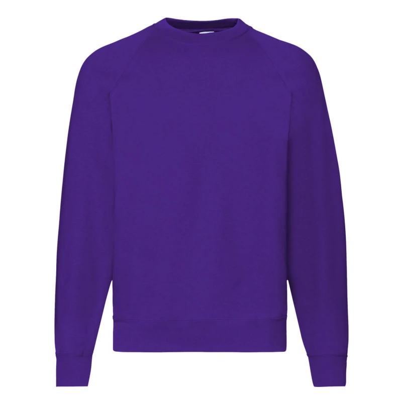 Image of Fruit Of The Loom Fruit of the Loom Men Raglan Sleeve Belcoro Sweatshirt in Purple Size: Small Purple S Male 5055747641899