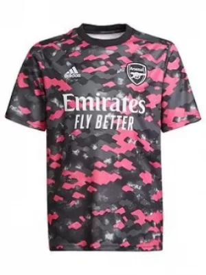 Image of Adidas Junior 21/22 Arsenal Pre Match Shirt, Black, Size L, Men