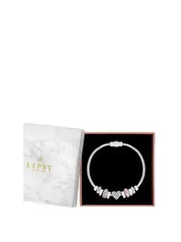 Lipsy Silver Heart Pink Magnetic Bracelet - Gift Boxed