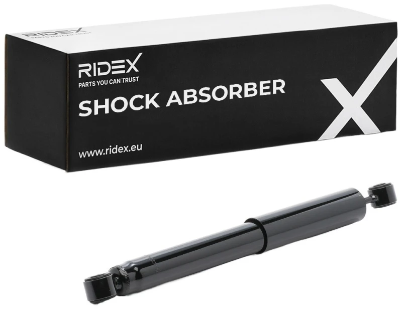 Image of RIDEX 854S1324 Shock absorber Rear Axle, Oil Pressure, Twin-Tube, Spring-bearing Damper, Bottom eye Shock Absorber (854)