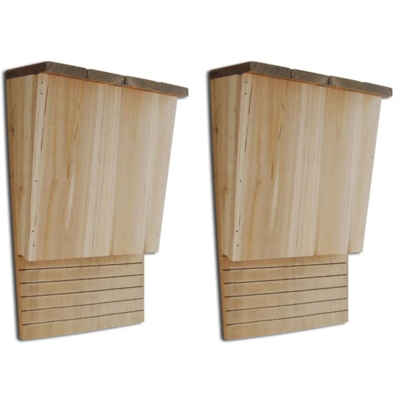 Image of vidaXL Bat House 22 x 12 x 34cm Set of 2, Brown 41293