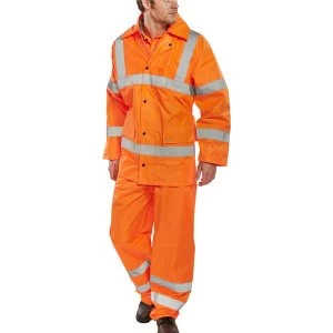Image of BSeen Hi Vis LWt Suit JktTrs EN ISO 20471 EN 343 XL Orange Ref TS8ORXL