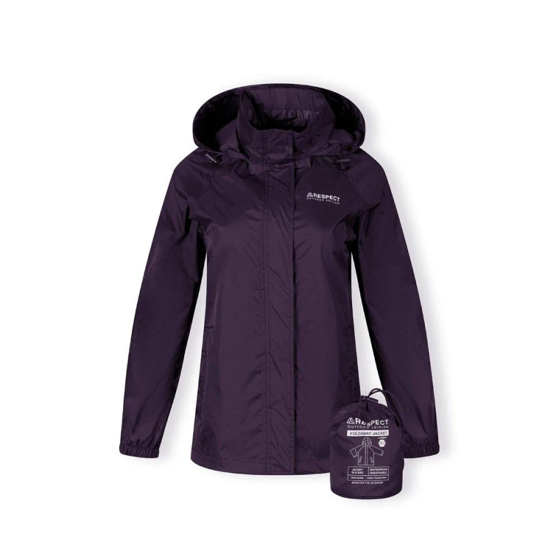 Image of Minoti Women packaway waterproof jacket purple 36-48 Purple female 8 (XS)