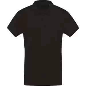 image of Kariban Mens Organic Pique Polo Shirt (L) (Black)