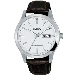 image of Lorus RXN29DX9 Mens Stylish Dress Watch with Brown Leather Strap