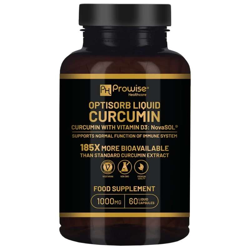 Image of Prowise Healthcare Optisorb Liquid Curcumin with Vitamin D - 60 Liqcaps, 185x Bioavailability None unisex