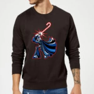 Image of Star Wars Candy Cane Darth Vader Black Christmas Sweatshirt - L - Black