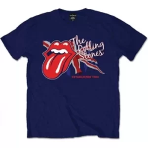 Image of Rolling Stones Lick The Flag Navy Mens T Shirt: Small