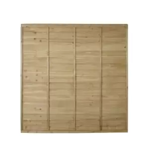 image of Premier Overlap Lap Pressure Treated 6ft Fence Panel (W)1.83M (H)1.83M, Pack Of 4