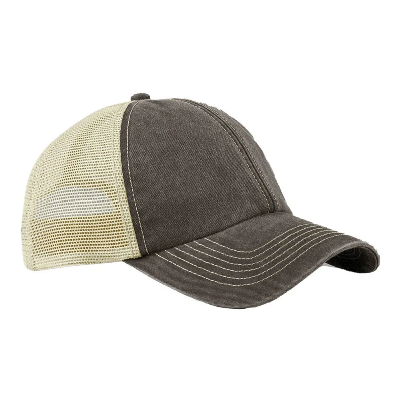 Image of Beechfield Mens Vintage 6 Panel Trucker Cap in Dark Brown Dark Brown Male One Size