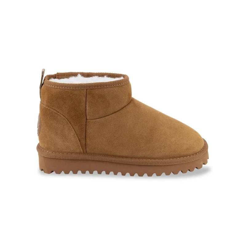 Image of LES TROPEZIENNES PAR M.BELARBI Chakir Suede Ankle Boots with Faux Fur Lining camel Women 38 (5)