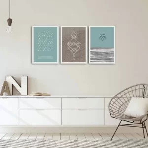 Image of 3PBCT-10 Multicolor Decorative Framed MDF Painting (3 Pieces)