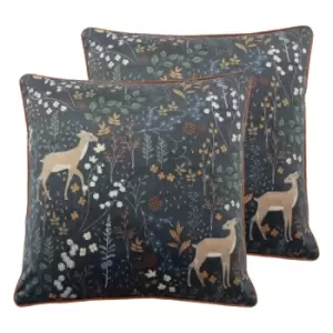 Image of Furn. Richmond Twin Pack Polyester Filled Cushions Midnight Blue