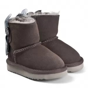 Image of Lelli Kelly Girls Winniepeg Bow Ankle Boot - Grey, Size 11 Younger