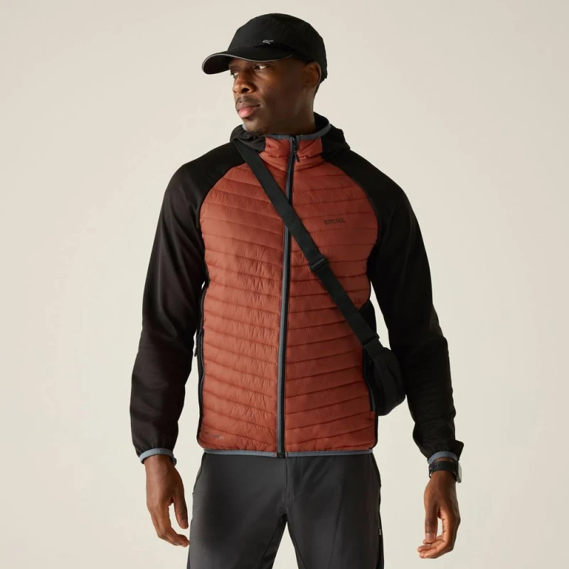 Image of Regatta Mens Andreson Hybrid Insulated Quilted Jacket in Burnt Orange Size: 3XL Burnt Orange Male 3XL