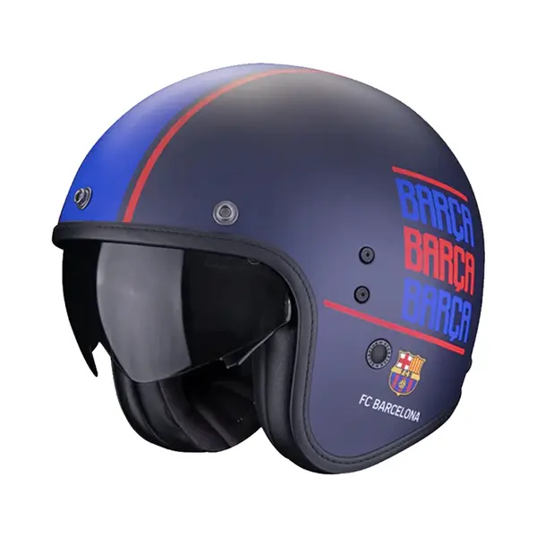 Image of Scorpion Belfast Evo FC Barcelona Blue Matt Jet Helmet Size L