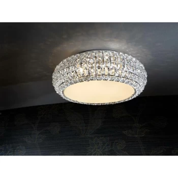 image of Schuller Diamond - 6 Light Crystal Flush Ceiling Light Chrome, G9