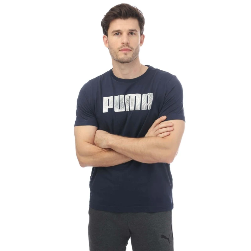 Image of Puma Sportstyle Logo T-Shirt - Blue Blue S