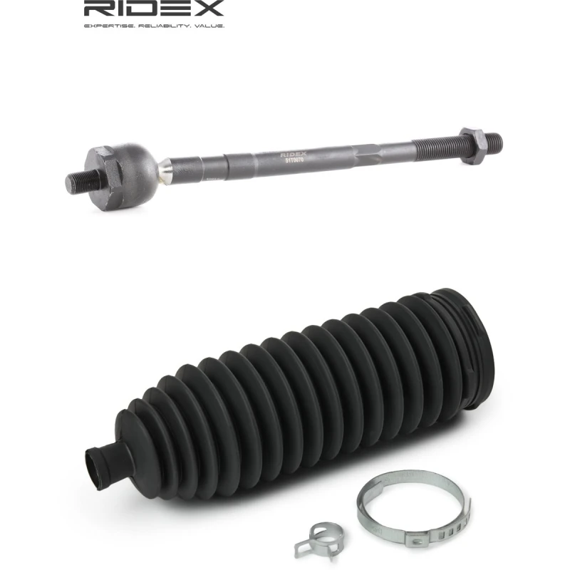 Image of RIDEX 51T0363 Inner Tie Rod Front Axle Right, with steering bellows Inner Tie Rod (51)