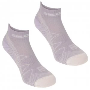 image of Salomon X Scream 2 Pack Running Socks Ladies - Grey/Dubarry