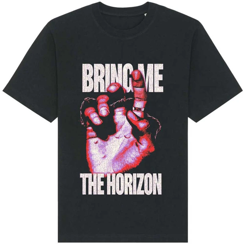 Image of Bring Me The Horizon Mens Lost Back Print Cotton T-Shirt in Black Size: 2XL Black Male 2XL