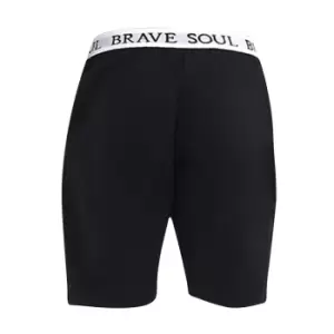 image of Brave Soul Mens Logo Waistband Jersey Lounge Shorts (M) (Grey)