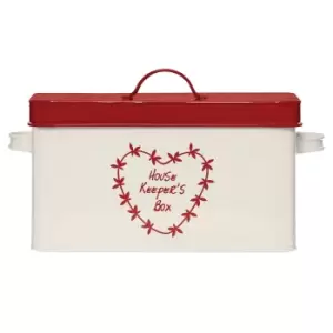 image of Premier Housewares Anglaise Red and Cream Housekeepers Box