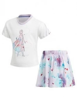 Image of Adidas Girls Younger Frozen T-Shirt Set - White