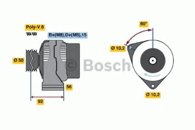 Image of Alternator Bosch 0 986 041 550