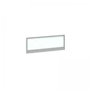 image of Straight glazed desktop screen 1000mm x 380mm - polar white with