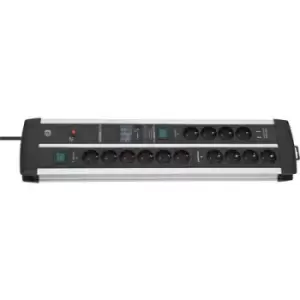 Brennenstuhl 1392000232 Surge protection power strip 14x Black, Silver PG connector