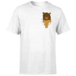 Image of Christmas Bear Pocket T-Shirt - White - 3XL