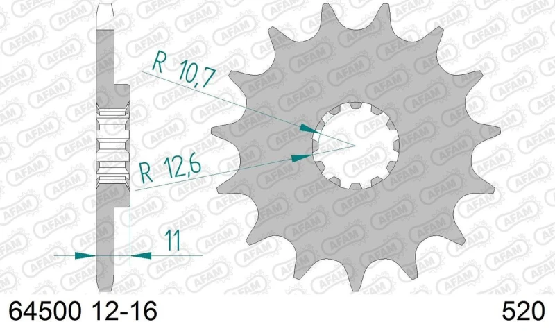 Image of AFAM 64500-14 Chain Pinion Steel Chain Pinion (5480)