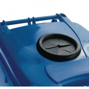 Image of Slingsby Wheelie Bin 140L With Bottle Bank Aperture and Lid Lock Blue 377865